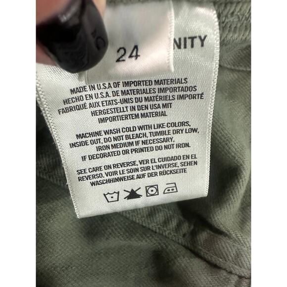 Citizens of Humanity Noelle Cotton Belted Cargo Crop Pants Green Women's Size 24 - Picture 6 of 7
